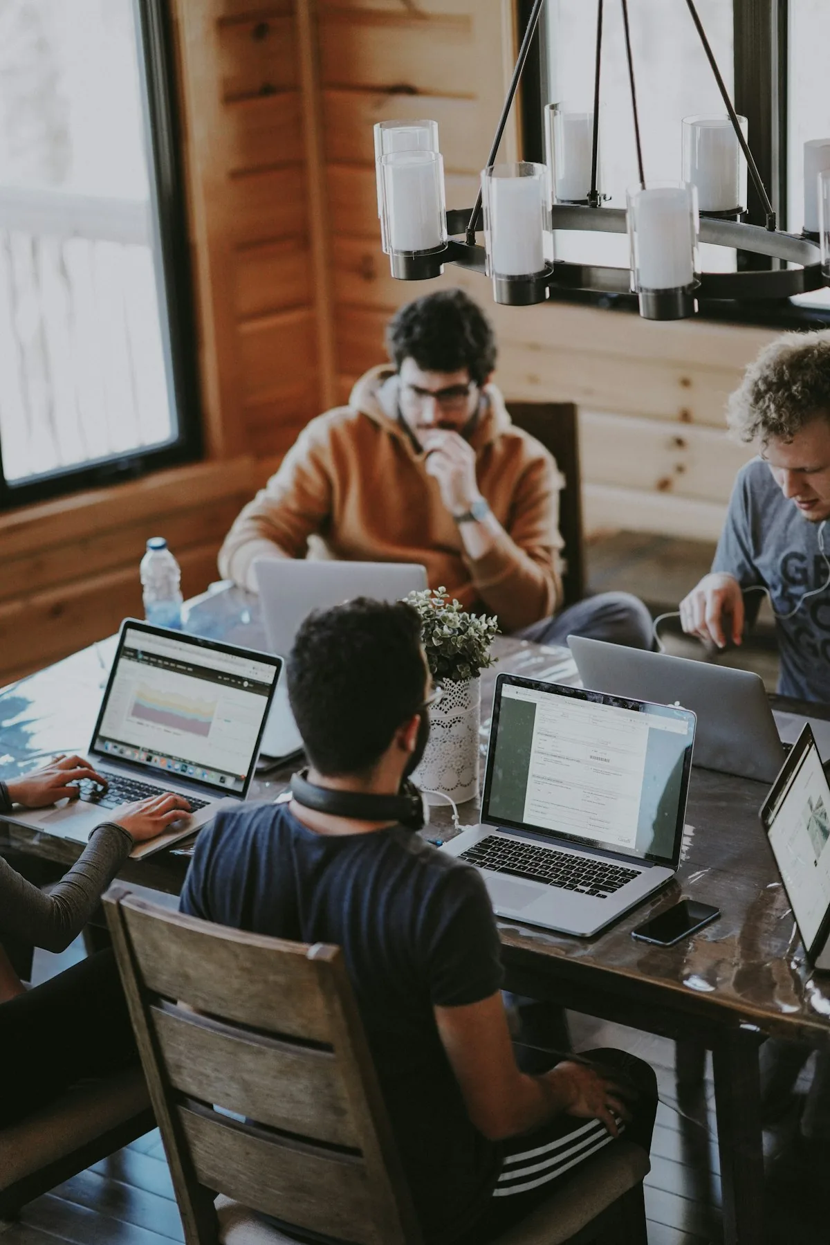 Small business team working together
